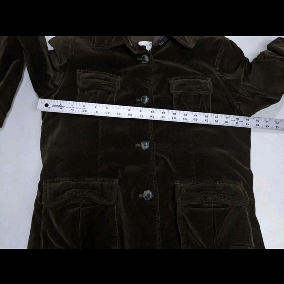 Ann Taylor Loft Velvet Coat Jacket Quilt Lined Green M 90s Y2K Steampunk - Picture 8 of 10